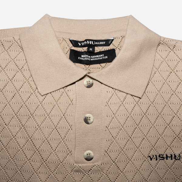 Strickpolo mit Dreieckmuster (Meisterstück 001)