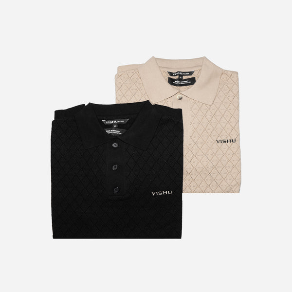 Strickpolo mit Dreieckmuster (Meisterstück 001)